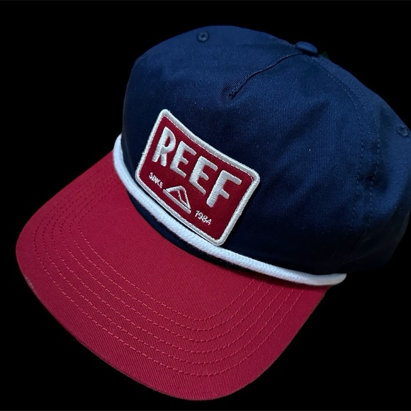 Reef Hat Cap Snap Back Blue Red Adjustable Patch - Picture 8 of 8